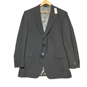 Jos A Bank Men 46L Dark Grey Super 100s Wool Business Express Gordon Blazer READ